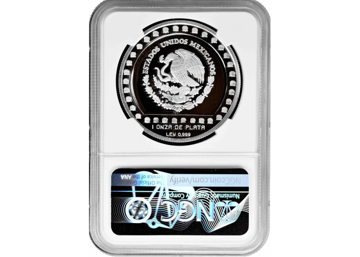 Mexico 5 pesos 1993 Mo, NGC PF70 UC, "Pre-Columbian Aztec - Brasero Efigie"