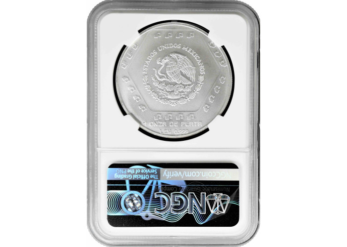 Mexico 5 pesos 1994 Mo, NGC MS69, "Pre-Columbian Maya - Dintel 26"
