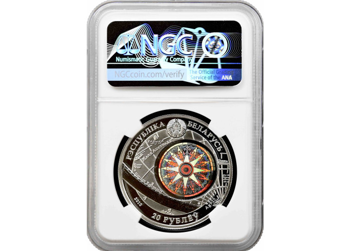 Belarus 20 roubles 2010, NGC PF69 UC, "Sailing ships - Amerigo Vespucci"