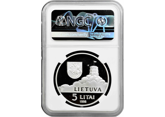 Lithuania 5 litai 1998 LMK, NGC PF68 UC, "UNICEF - Children of the World"