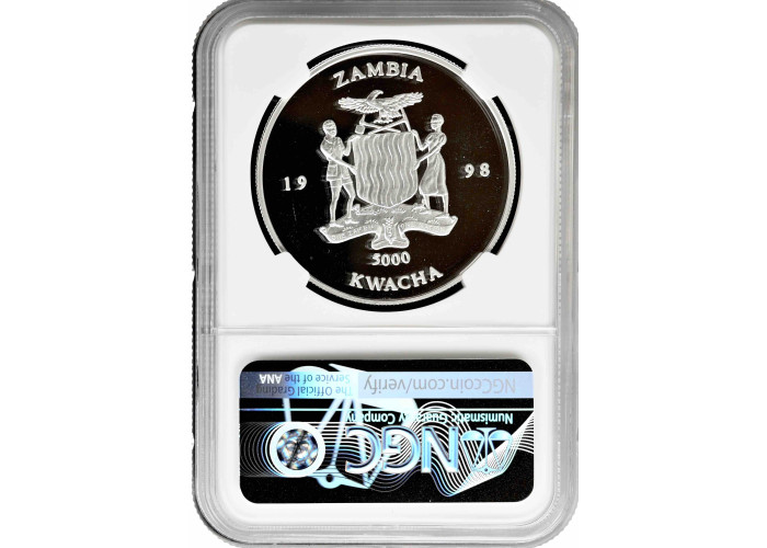 Zambia 5000 kwacha 1998, NGC PF69 UC, "World Health Organization" Top Pop