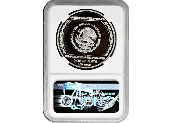 Mexico 5 pesos 1993 Mo, NGC PF69 UC, "Veracruz - Carita Sonriente Smiling face"