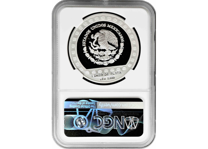 Mexico 100 pesos 1992 Mo, NGC PF69 UC, "Pre-Columbian - Huehueteotl" silver coin