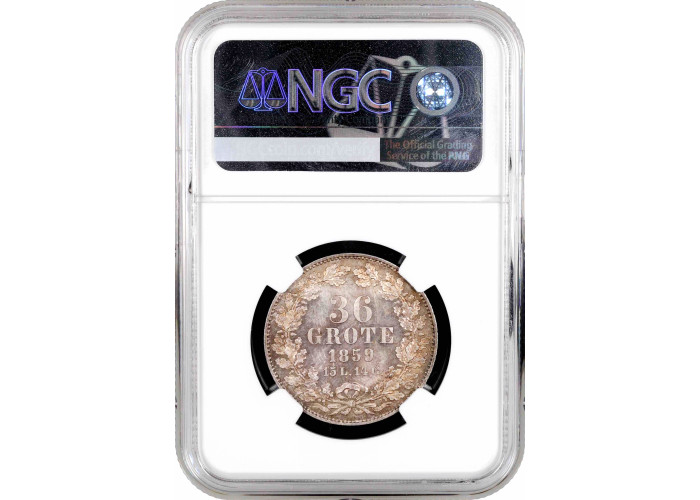Bremen 36 Grote 1859, NGC MS66, "Freie Hansestadt (1806 - 1871)" Top Pop