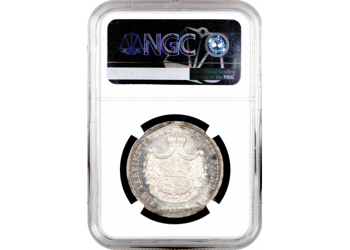 Рейсс-Грейц 1 талер 1868 г. A, NGC PF63 CAM, "Принц Генрих XXII (1867 - 1902)"
