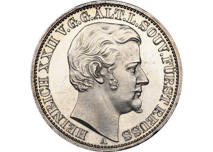 Рейсс-Грейц 1 талер 1868 г. A, NGC PF63 CAM, "Принц Генрих XXII (1867 - 1902)"