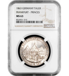 Франкфурт 1 талер 1863 г., NGC MS63, "Собрание князей"