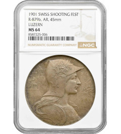 Schweiz Silbermedaille 1901, NGC MS64, "Luzerner Schützenfest"