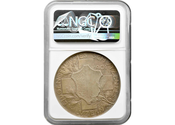 Schweiz Silbermedaille 1901, NGC MS64, "Luzerner Schützenfest"