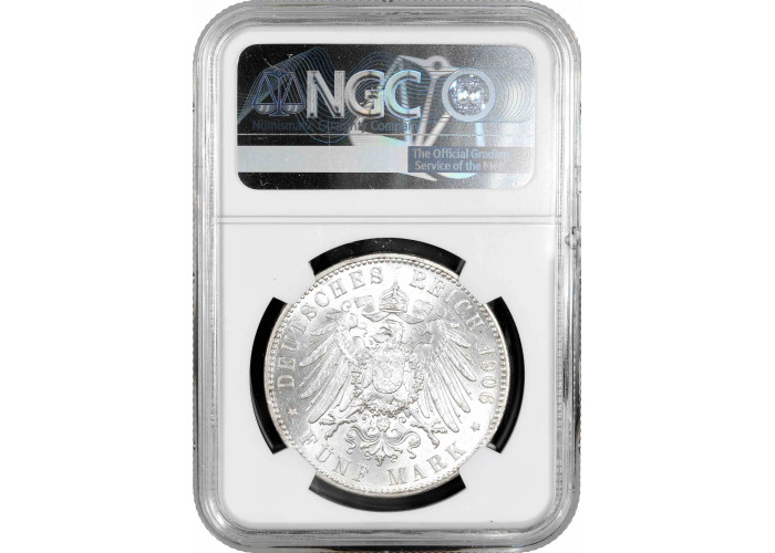 Bremen 5 Mark 1906 J, NGC MS63, "Hansestadt Bremen (1871 - 1918)"
