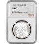 Poland 10 zlotych 1939, NGC MS63, "Second Republic (1919 - 1939)" silver coin