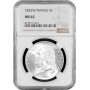 France 5 francs 1822 W, NGC MS62, "King Louis XVIII (1815 - 1824)" silver coin