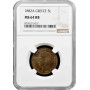 Greece 5 lepta 1882 A, NGC MS64 RB, "King George I (1863 - 1922)"