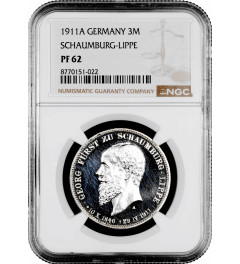 Schaumburg-Lippe 3 mark 1911 A, NGC PR62, "Prince Albrecht Georg (1893 - 1911)"