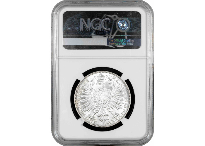 Saxe-Weimar-Eisenach 3 mark 1915 A, NGC MS63, "100th Anniversary - Grand Duke's"
