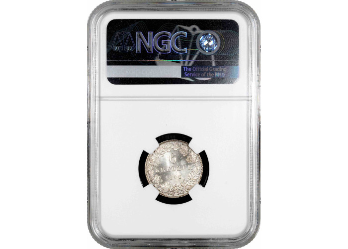 Frankfurt 6 kreuzer 1846, NGC MS65, "Free City (1807 - 1866)" Top Pop 1/0