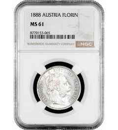 Austria 1 florin 1888, NGC MS61, "Emperor Franz Joseph I (1848 - 1916)"