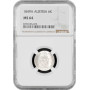 Austria 6 kreuzer 1849 A, NGC MS64, "Austrian Empire (1806 - 1857)" silver coin