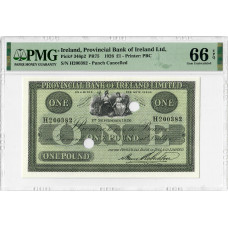Irland 1 Pfund 1926, PMG 66 EPQ, "Provincial Bank of Ireland Ltd" Pick# 346p2