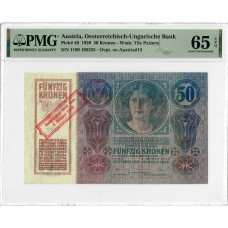 Österreich 50 Kronen 1920, PMG 65 EPQ, „Oesterreichisch-Ungarische Bank“ Pick# 46