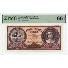Ungarn 1 Milliarde Pengo 1946, PMG 66 EPQ, "National Bank" Pick# 125
