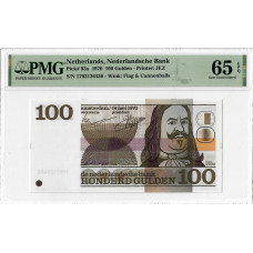 Netherlands 100 Gulden 1970, PMG 65 EPQ, "Nederlandsche Bank" Pick# 93a