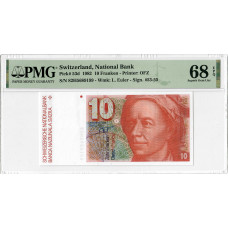 Schweiz 10 Franken 1982, PMG 68 EPQ, "National Bank" Pick# 53d