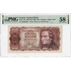 Österreich 500 Schilling 1965 (ND 1966), PMG 58, "National Bank" Pick# 139