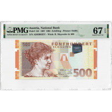 Österreich 500 Schilling 1997, PMG 67 EPQ, "National Bank" Pick# 154
