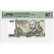 Österreich 100 Schilling 1984, PMG 67 EPQ, "National Bank" Pick# 150