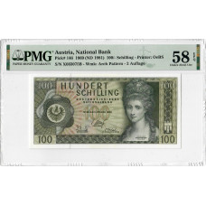 Австрія 100 шилінгів 1969 (ND 1981), PMG 58 EPQ, вибір "Національного банку" № 146