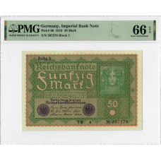 Germany 50 Mark 1919, PMG 66 EPQ, "Imperial Bank Note" Pick# 66