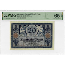 Germany 20 Mark 1915, PMG 65 EPQ , "Imperial Bank Note" Pick# 63