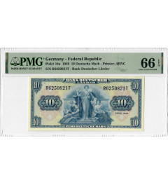 Germany 10 Deutsche Mark 1949, PMG 66 EPQ, "Federal Republic" Pick#16a 