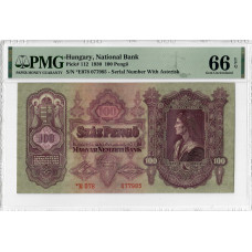Ungarn 100 Pengo 1930, PMG 66 EPQ, "National Bank" Pick# 112