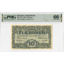 Denmark 10 Kroner 1945, PMG 66 EPQ, "Nationalbank" Pick# 37c