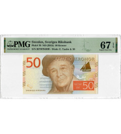 Sweden 50 Kronor ND (2015), PMG 67 EPQ, "Sveriges Riksbank" Pick# 70