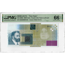 Австрія "Тестова нотатка" 3000 одиниць ND (2004), PMG 66 EPQ, "Густав Клімт - Пурпурне ім'я"