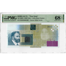Austria "Test Note" 3000 Units ND (2004), PMG 68 EPQ "Gustav Klimt - Coffee Bean"