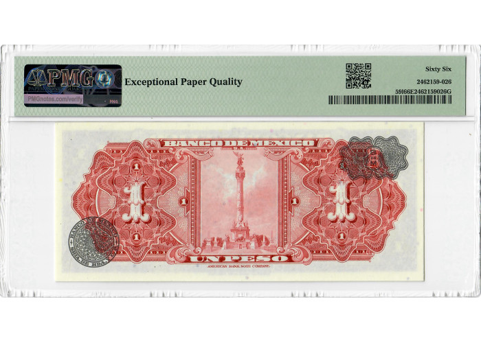 Mexiko 1 Peso 1970, PMG 66 EPQ, „Banco de Mexico“ Pick# 591