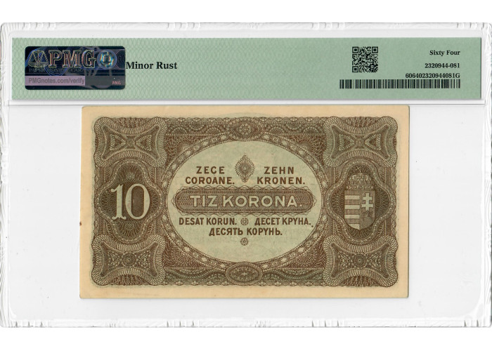 Ungarn 10. Krone 1920, PMG 64, „Finanzministerium“, Pick# 60