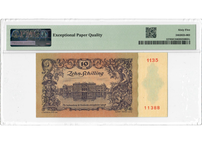 Österreich 10/- Schilling 1950, PMG 65 EPQ, "National Bank" Pick# 127