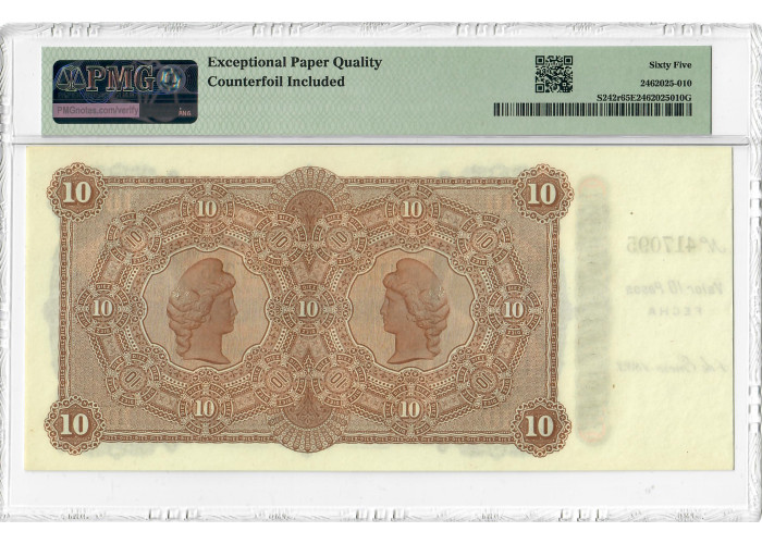 Uruguay 10 Pesos 1883, PMG 65 EPQ, „Banco de Londres y Rio de la Plata“ Pick# S242r
