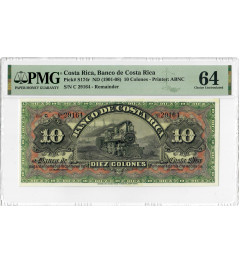 Costa Rica 10 Colones ND (1901-08), PMG 64, „Banco de Costa Rica“ Pick# S174r