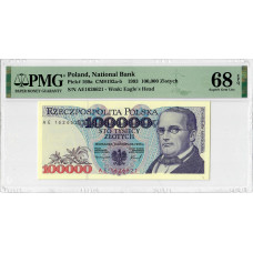 Польща 100000 злотих 1993, PMG 68 EPQ, "Національний банк" Pick# 160a