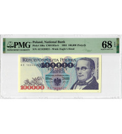 Poland 100000 Zlotych 1993, PMG 68 EPQ, "National Bank" Pick# 160a