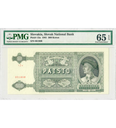 Slovakia 500 Korun 1941, PMG 65 EPQ, "National Bank" Pick# 12a 