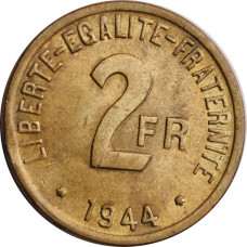 France 2 francs 1944, AU, "Fourth Republic (1944 - 1959)"