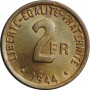 France 2 francs 1944, UNC, "Fourth Republic (1944 - 1959)"