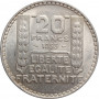 Франция 20 франков 1933 г. (ll), NGC MS62, "Третья Республика (1870 - 1941)"